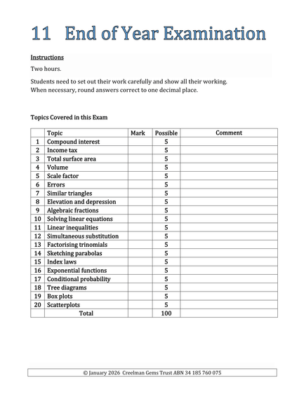 Maths Book - Year 10