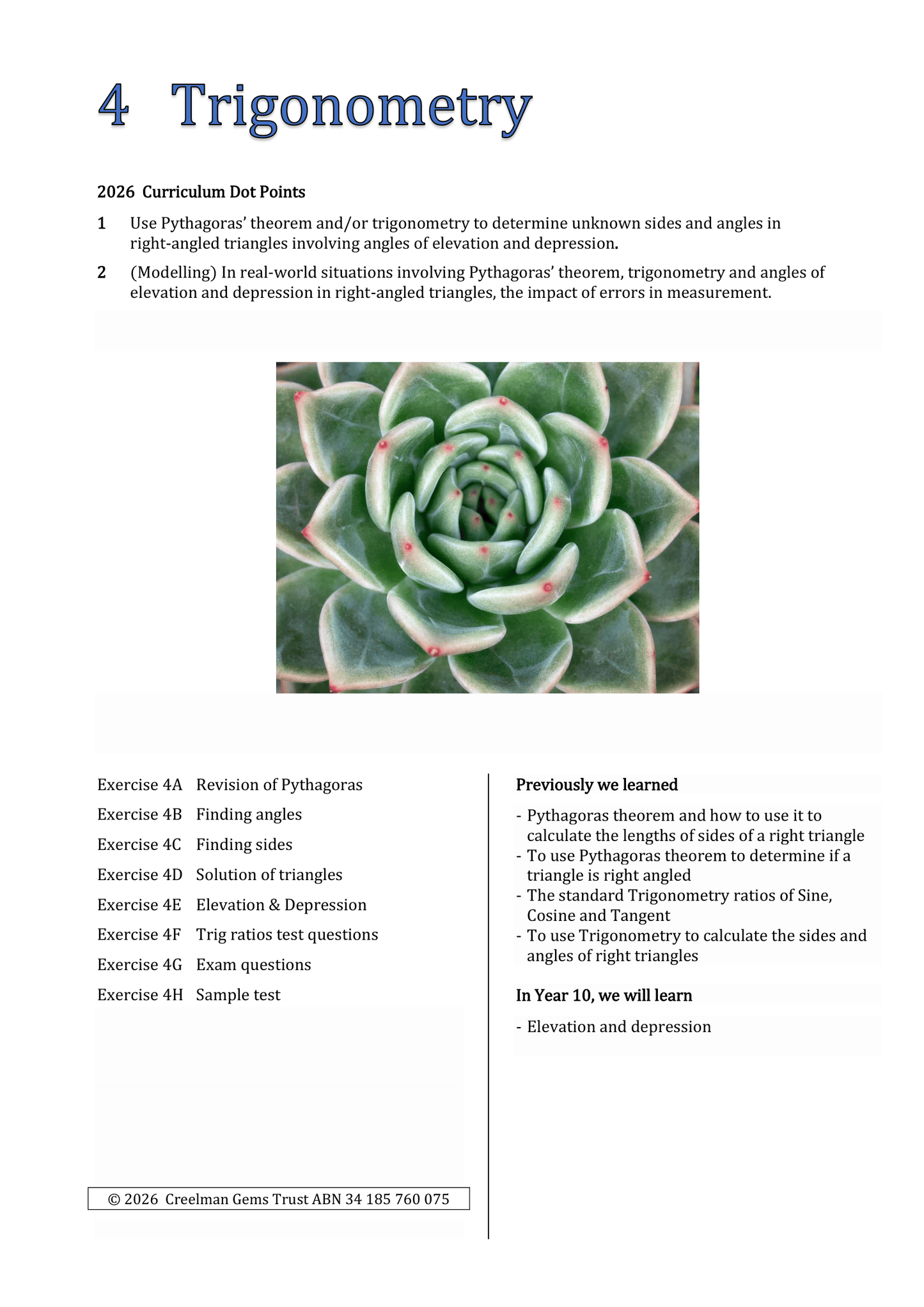 Maths Book - Year 10