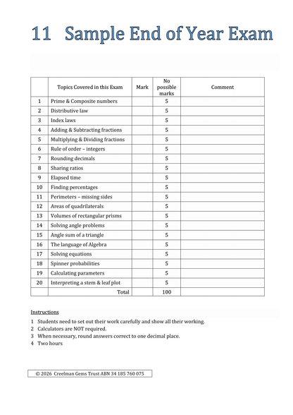 Year 7 - Downloadable