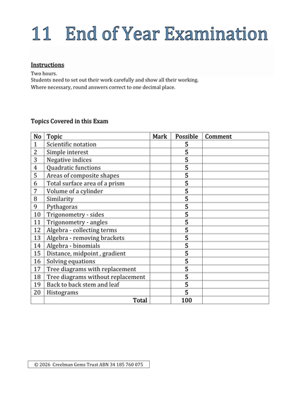 Maths Book - Year 9